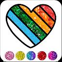 Glitter Heart Love Coloring